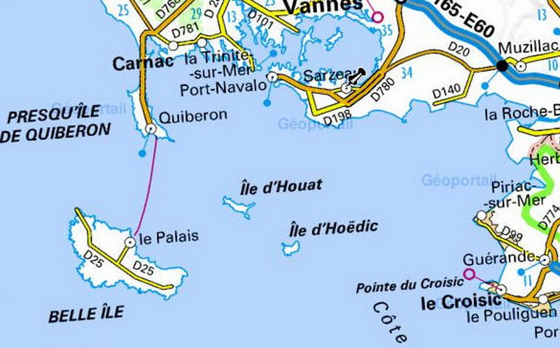 Carte des environs de Sarzeau